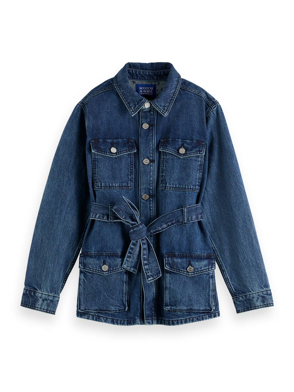 Worked out belted denim jacket — Framework
