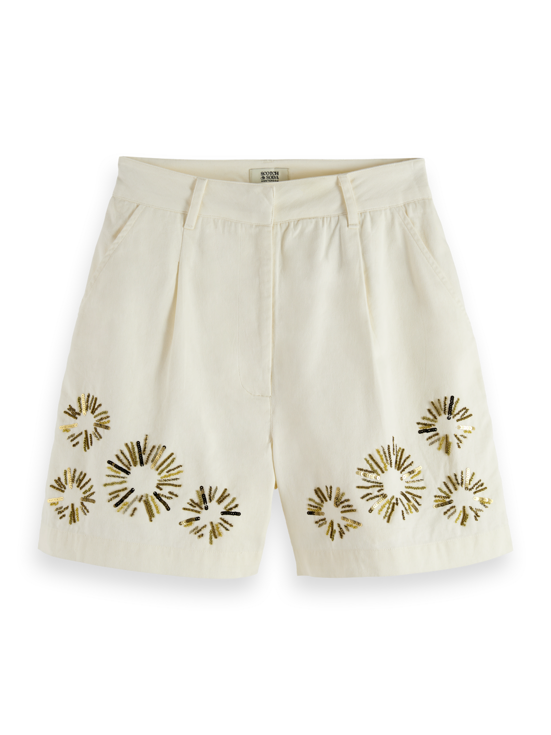 Embellished High Rise Shorts