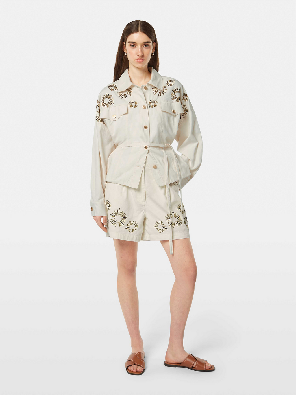 Embellished High Rise Shorts