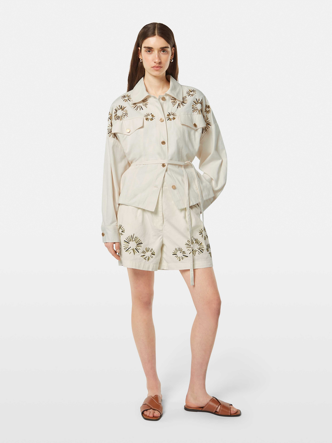 Embellished High Rise Shorts