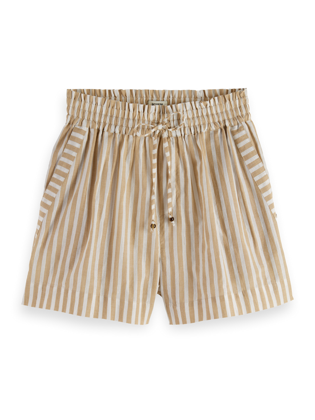 High-Rise Lurex Stripe Printed Shorts