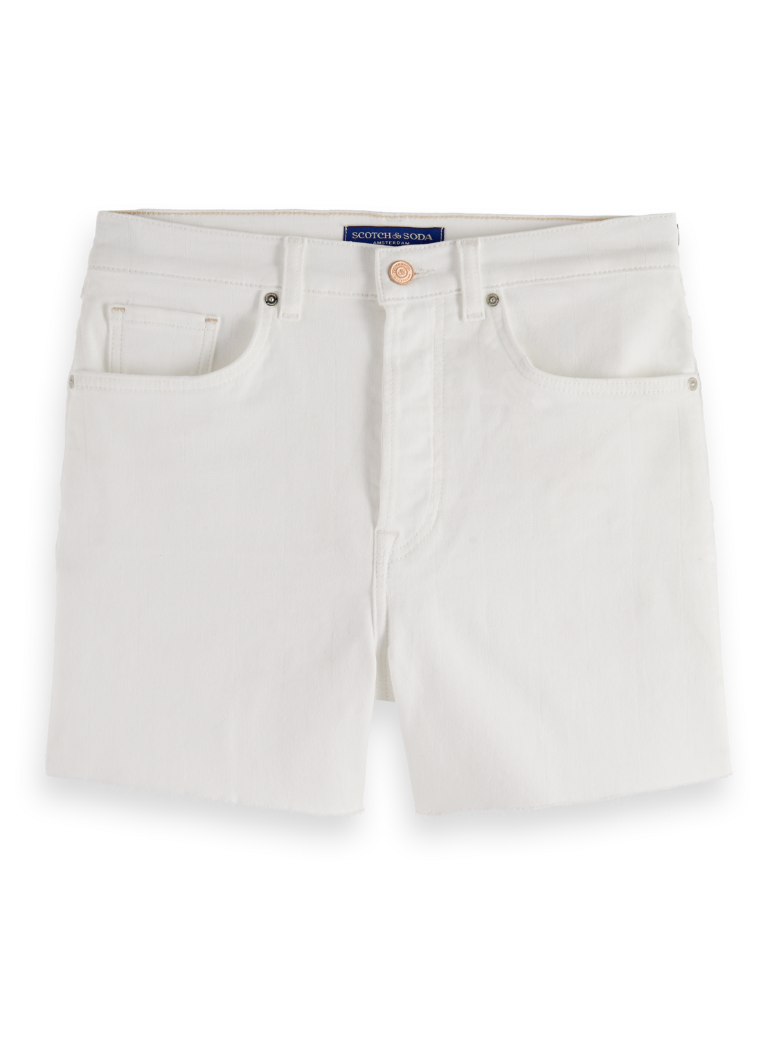 The Ray Cut Off Denim Short | White