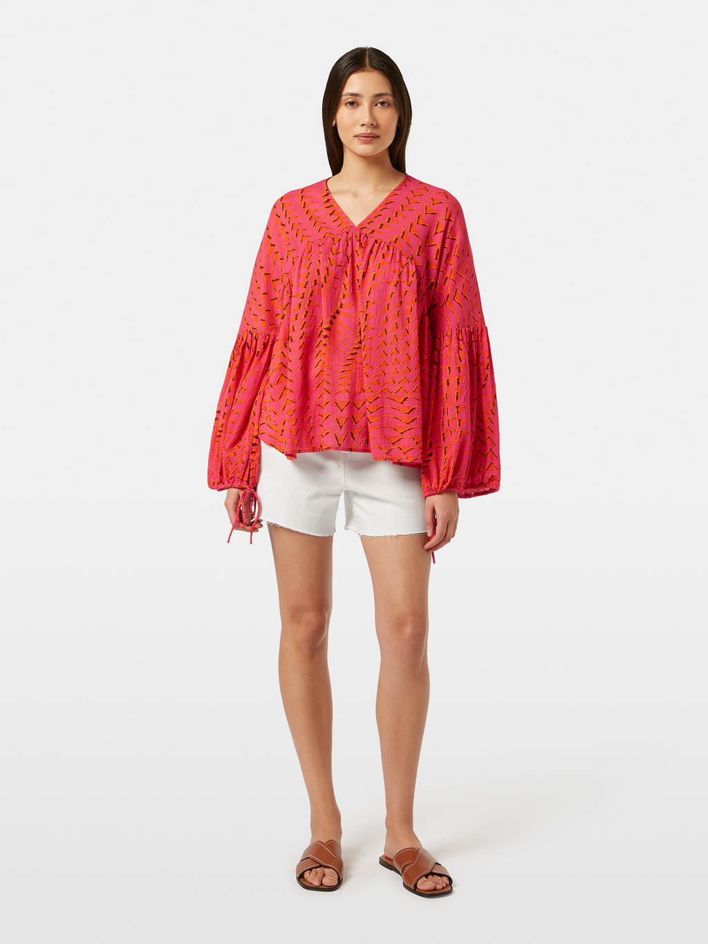 The Ray Cut Off Denim Short | White