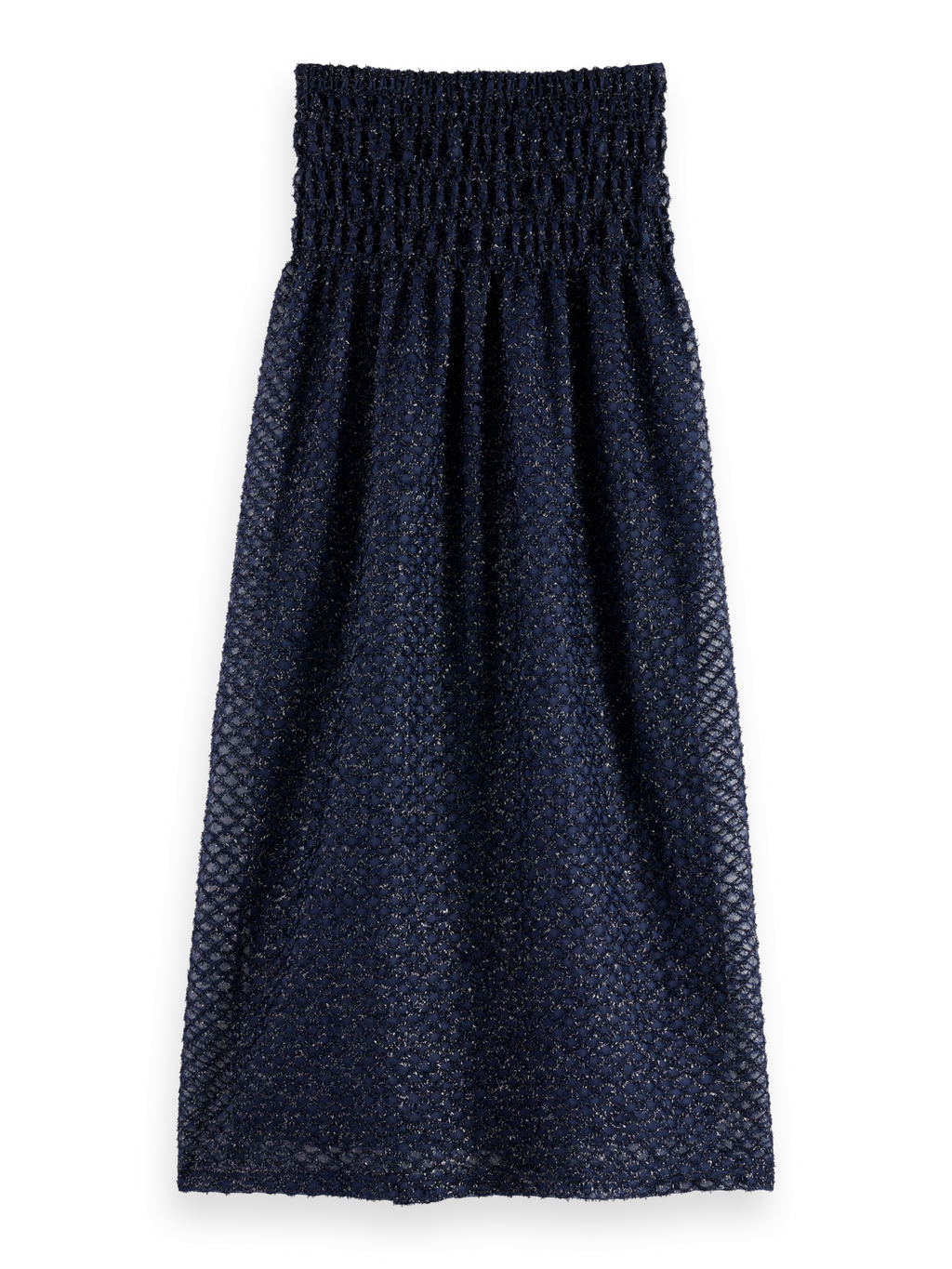 Lurex smocked skirt