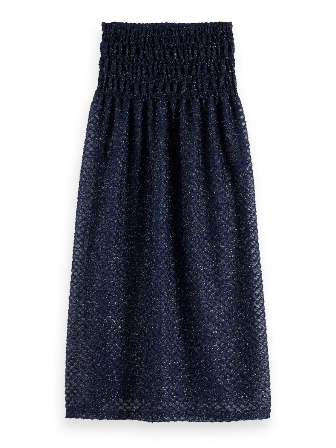 Lurex smocked skirt