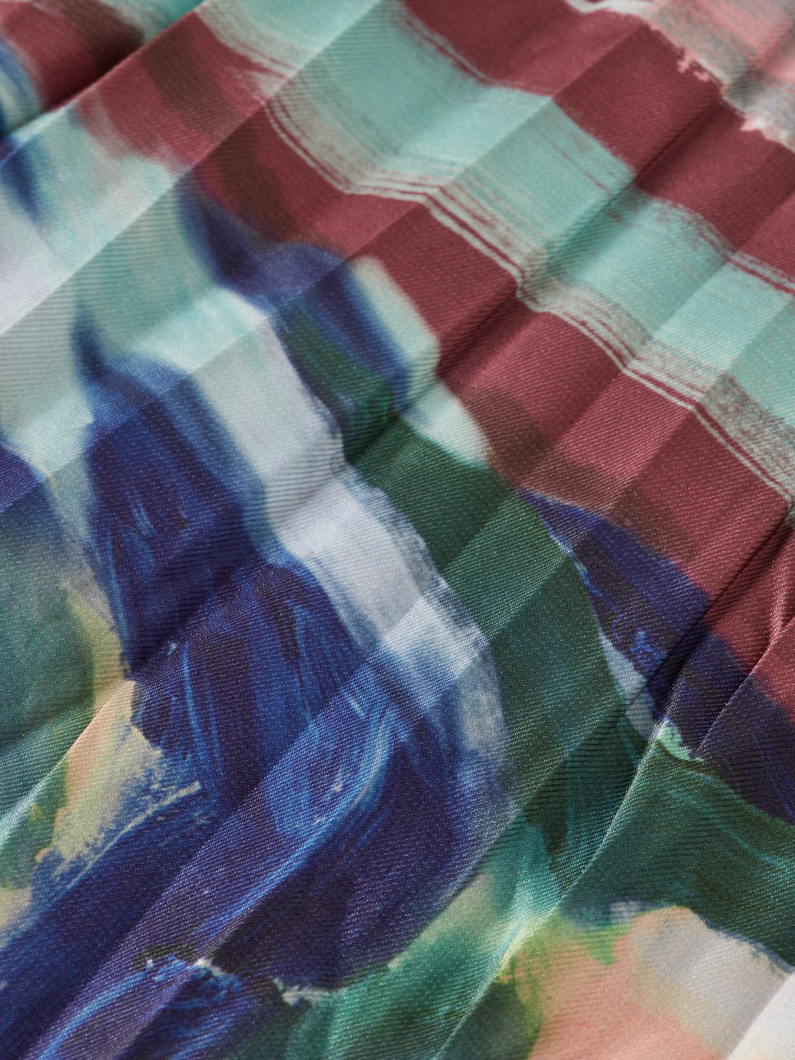 Crinkle pleat midi skirt