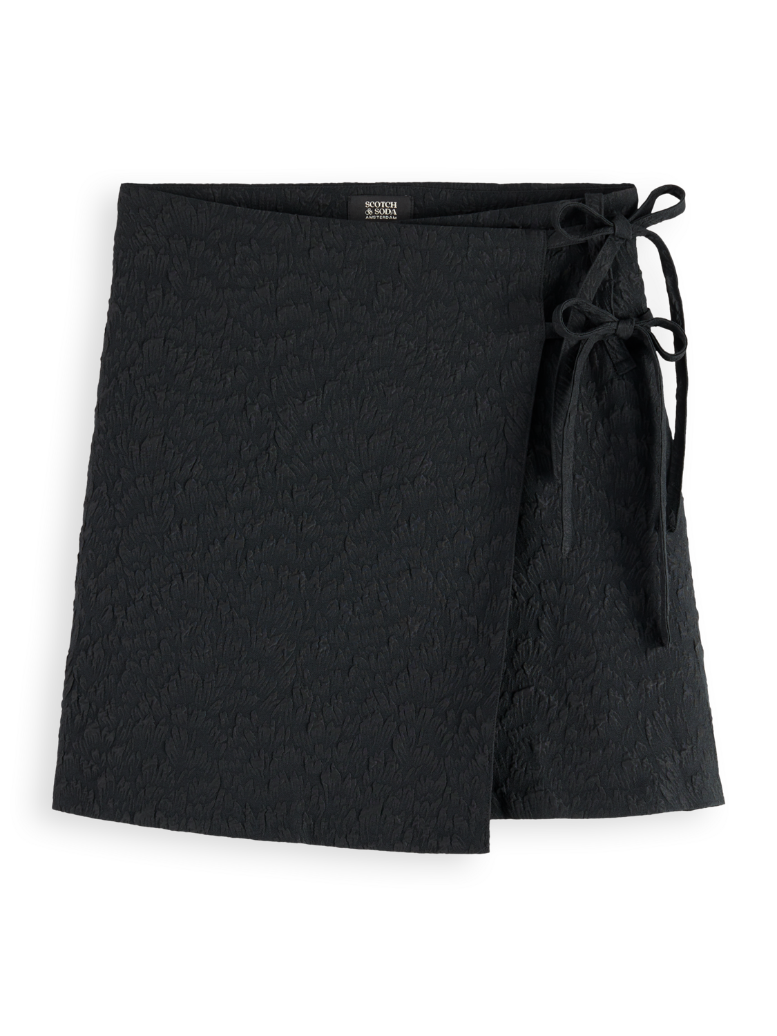 Wrapped and tied mini skirt