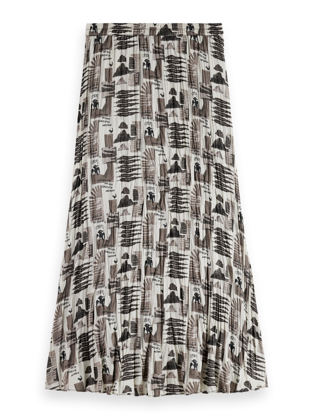 Pleated Crinkle Skirt