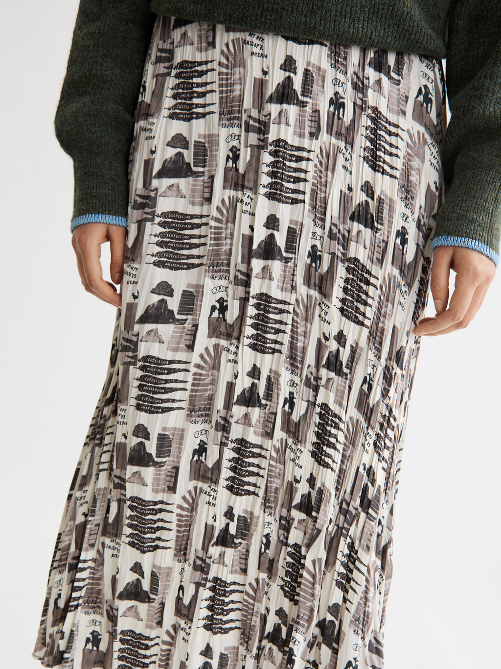 Pleated Crinkle Skirt