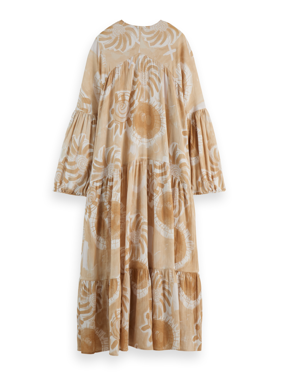 Abstract Sun Printed Crinkle Maxi Dress