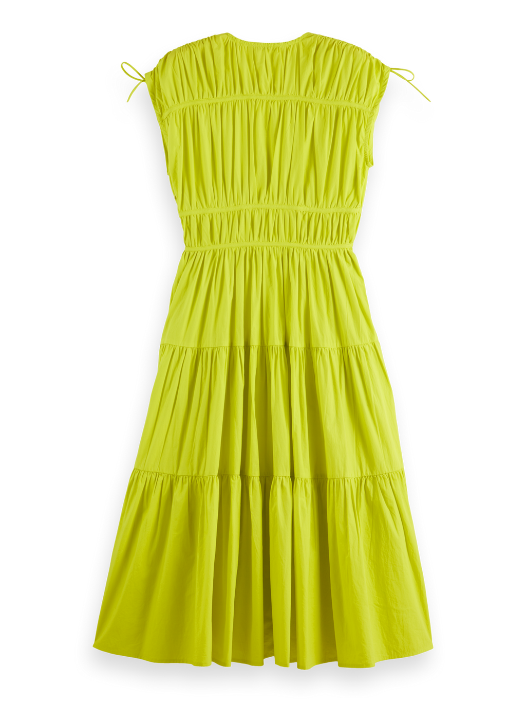 Tiered Poplin Midi Dress