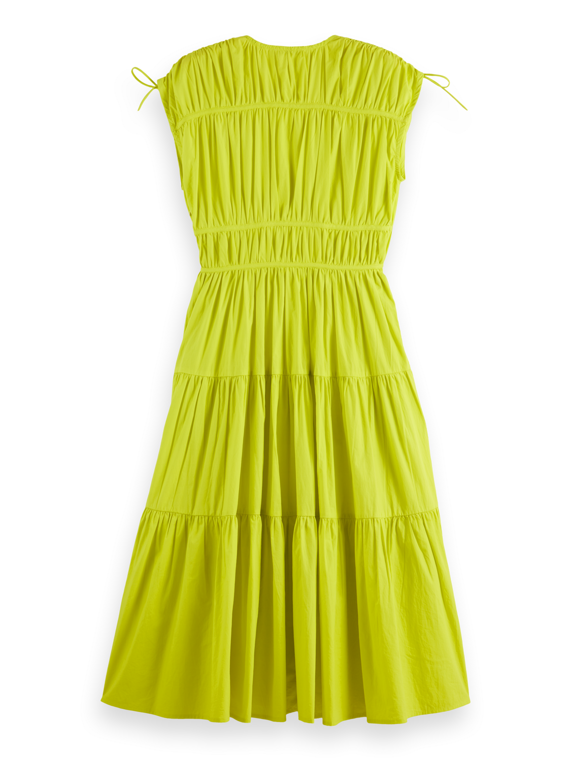 Tiered Poplin Midi Dress