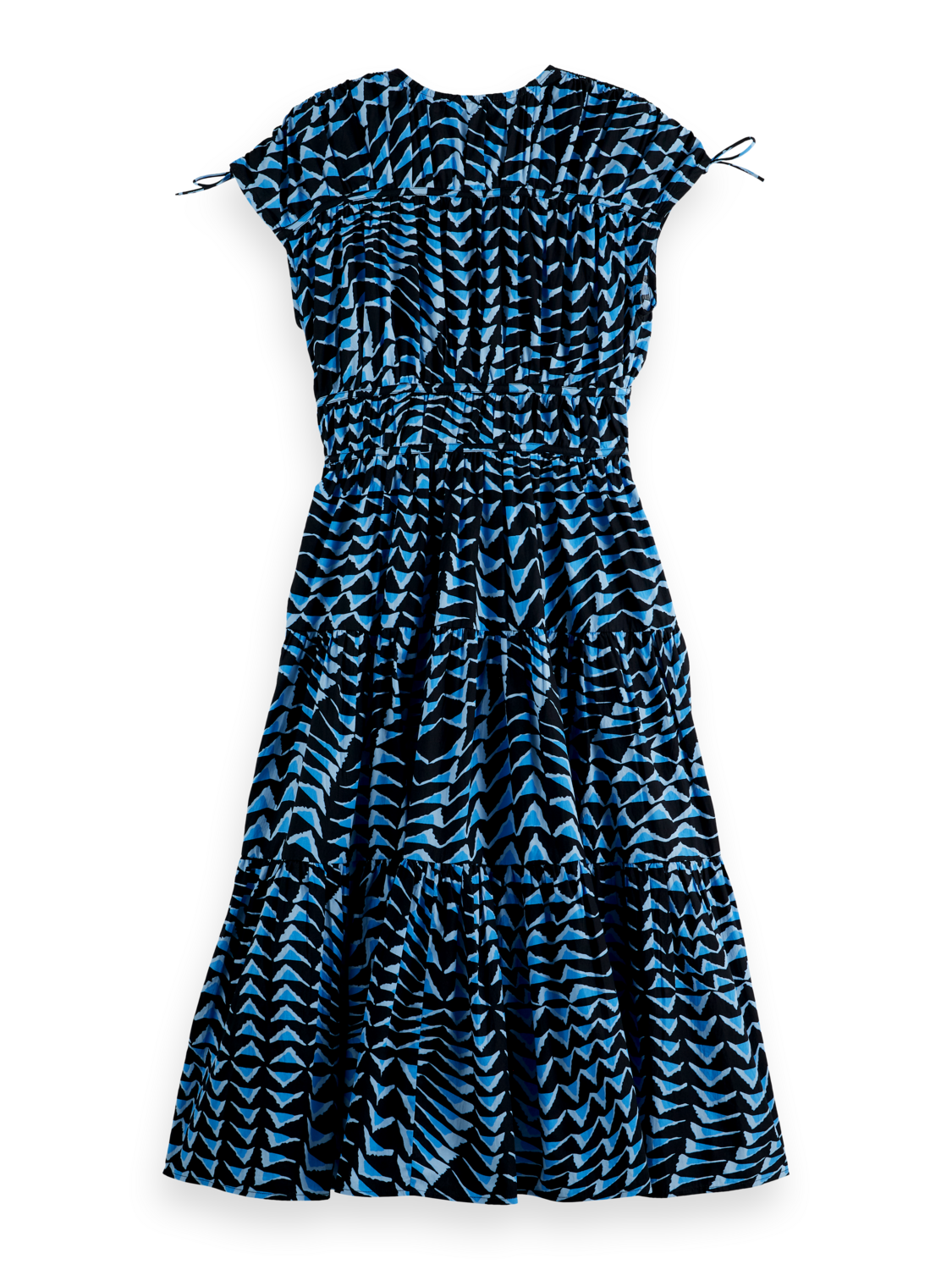 Tiered Poplin Midi Dress