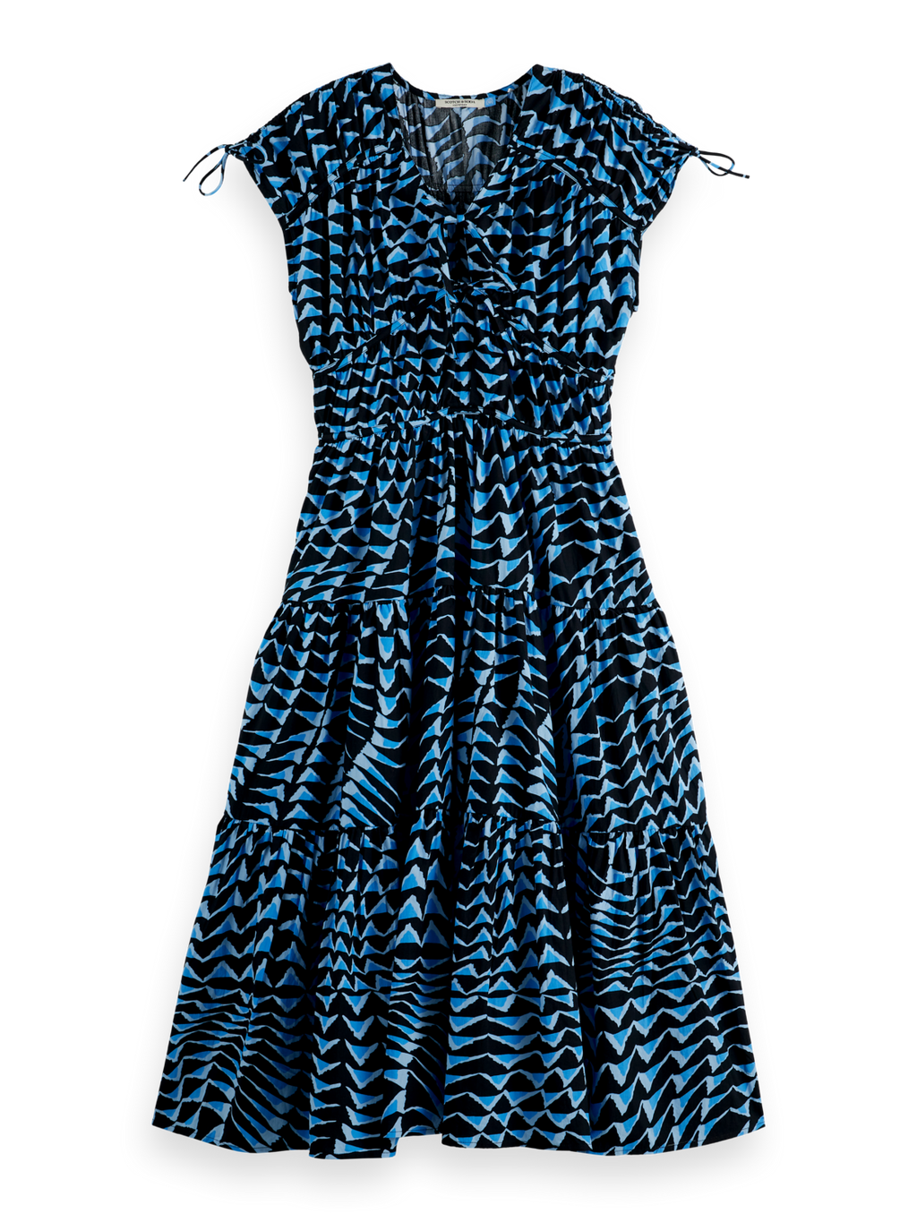 Tiered Poplin Midi Dress