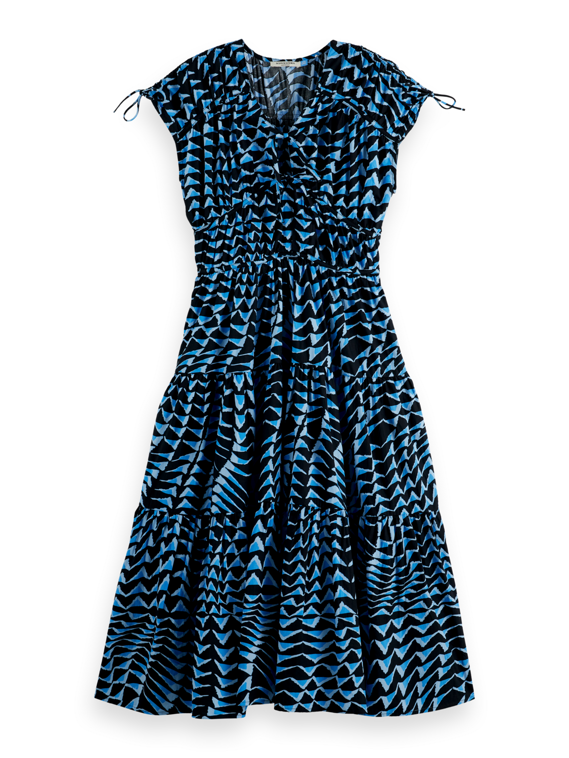 Tiered Poplin Midi Dress