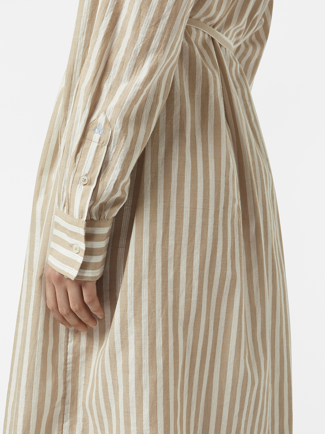 brown and white striped shirt dress It All Comes Together Brown Striped Dress Shop the Mint