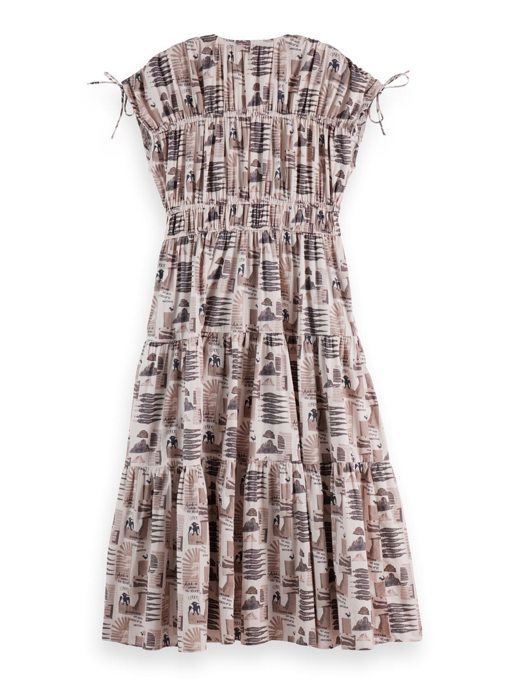 Gathered Midi Dress With Tied Details