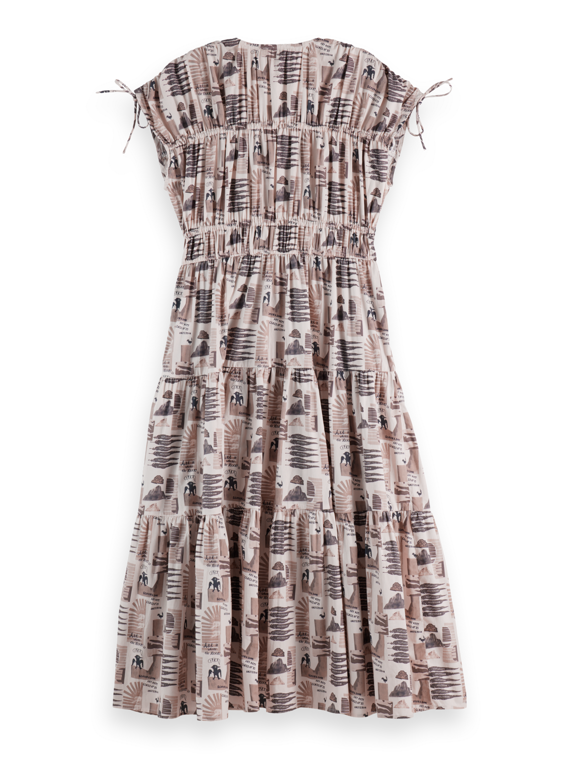 Gathered Midi Dress With Tied Details