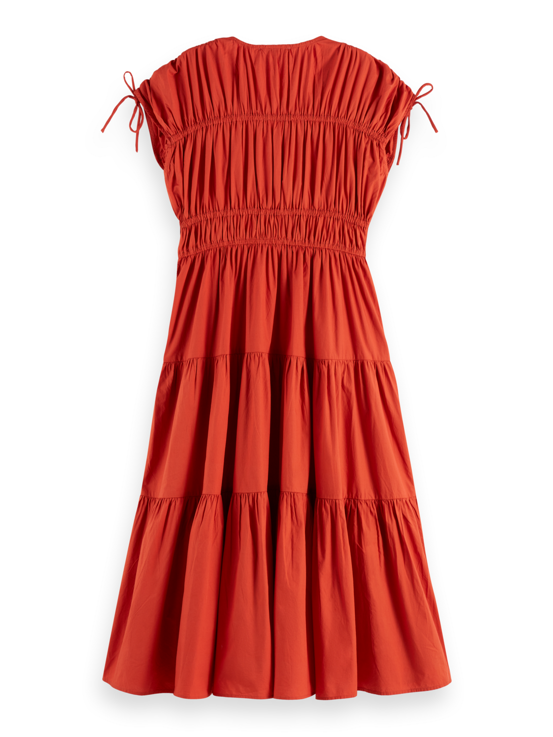 Gathered Midi Dress With Tied Details