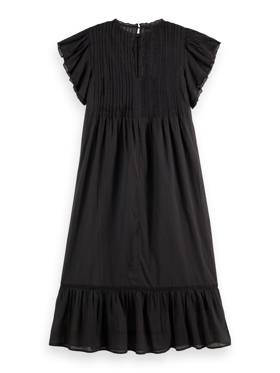 Maxi Dress With Pleated Lace Details