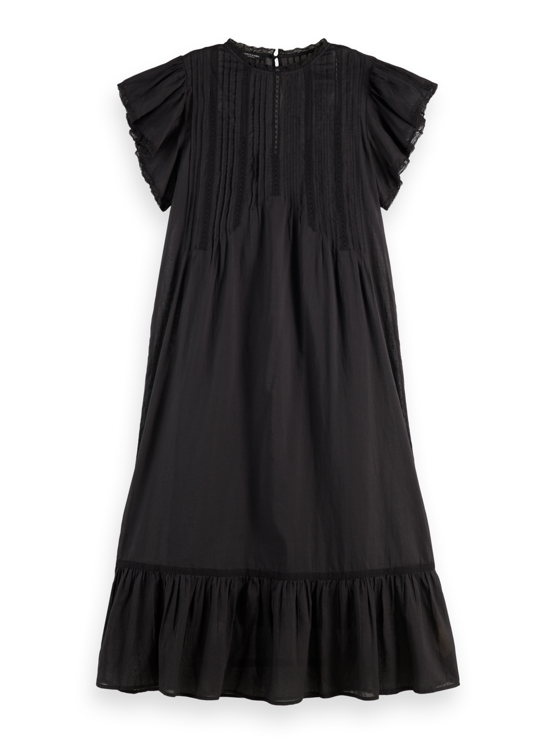 Maxi Dress With Pleated Lace Details