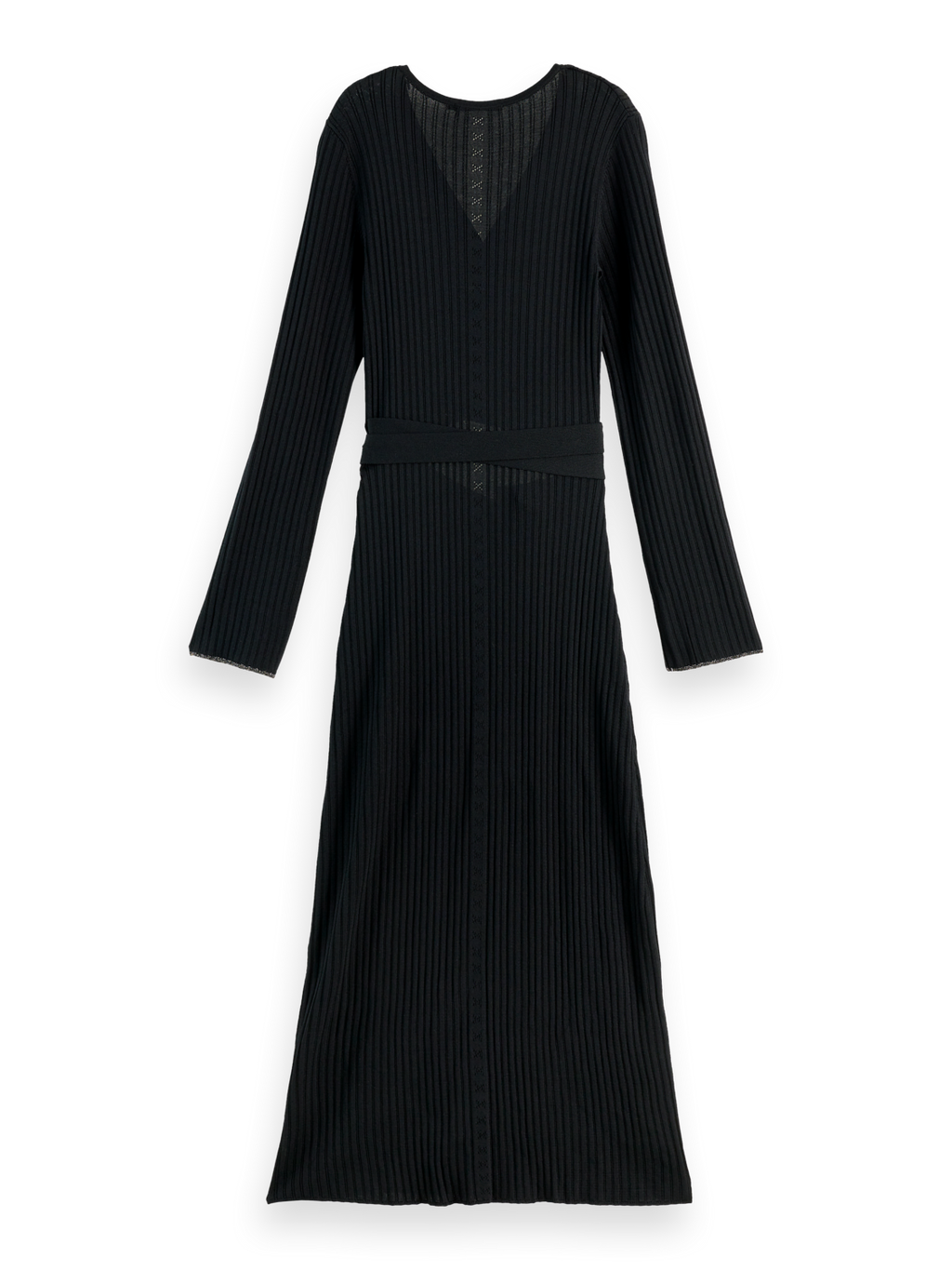 Rib knitted wrap dress