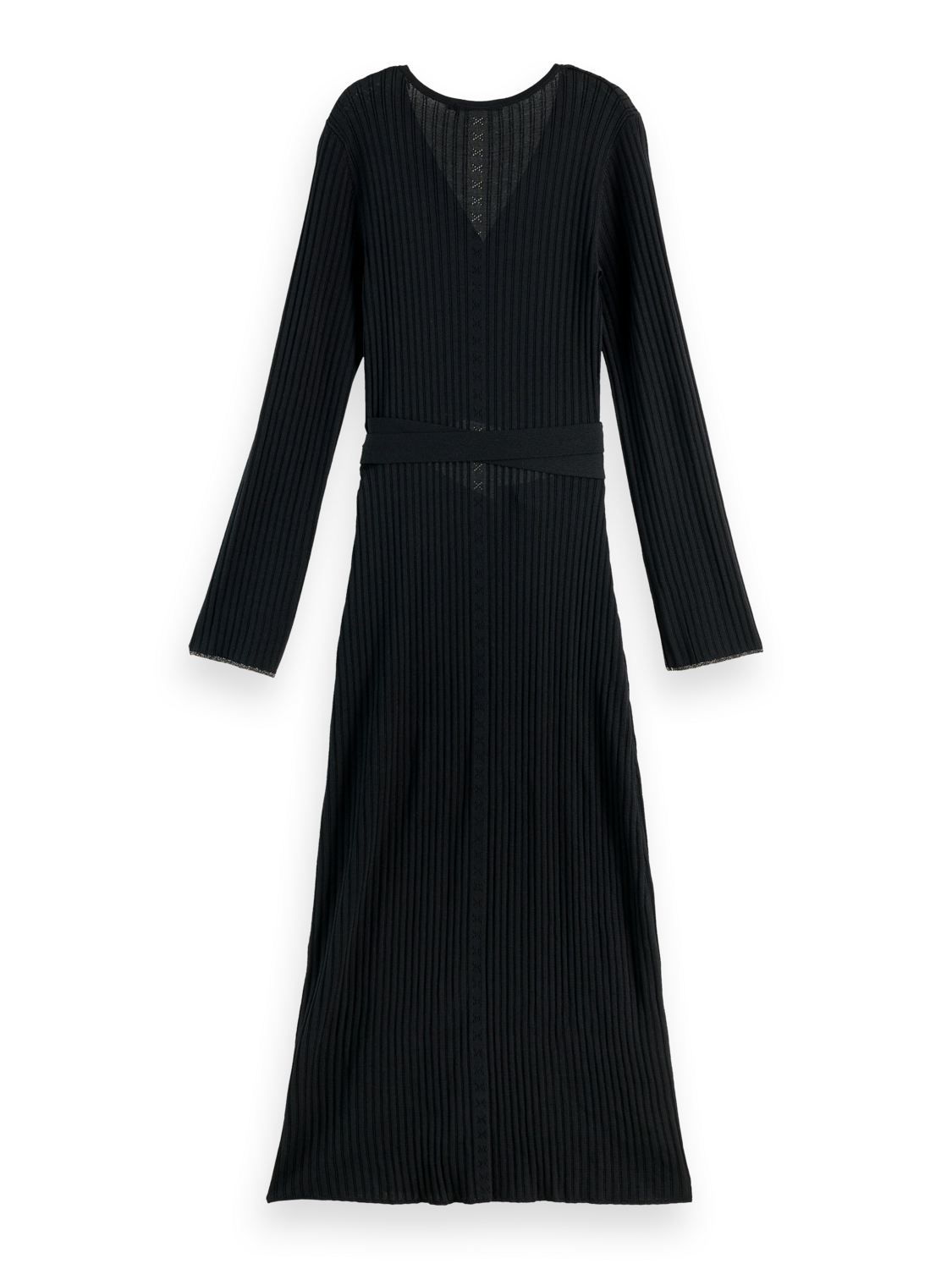 Rib knitted wrap dress