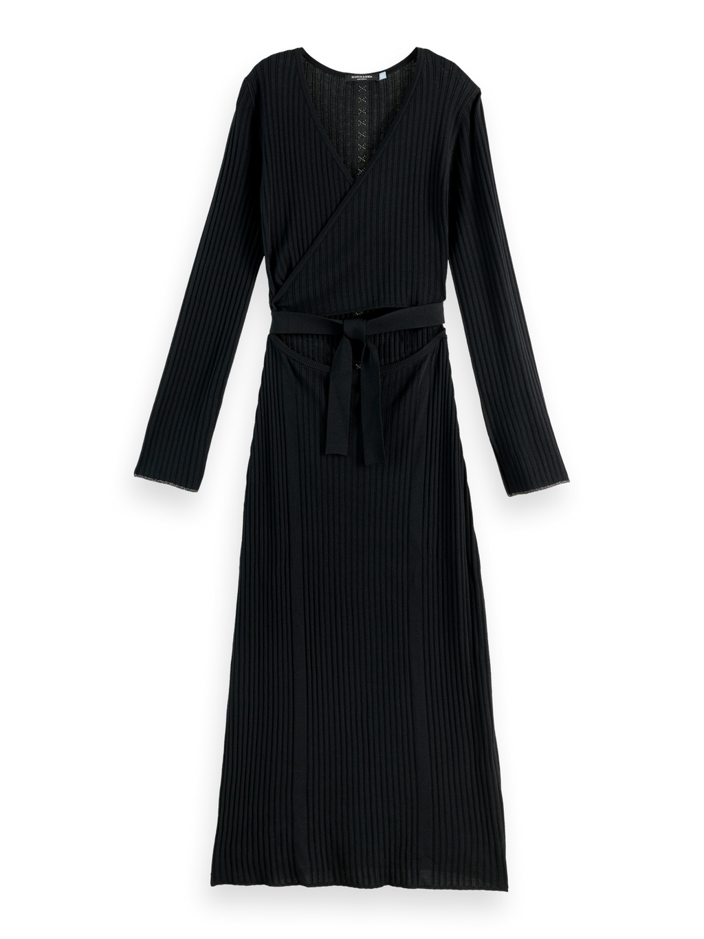 Rib knitted wrap dress