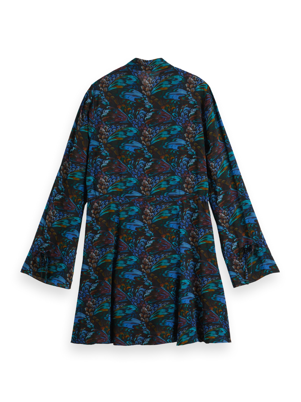 Printed long sleeve mini dress