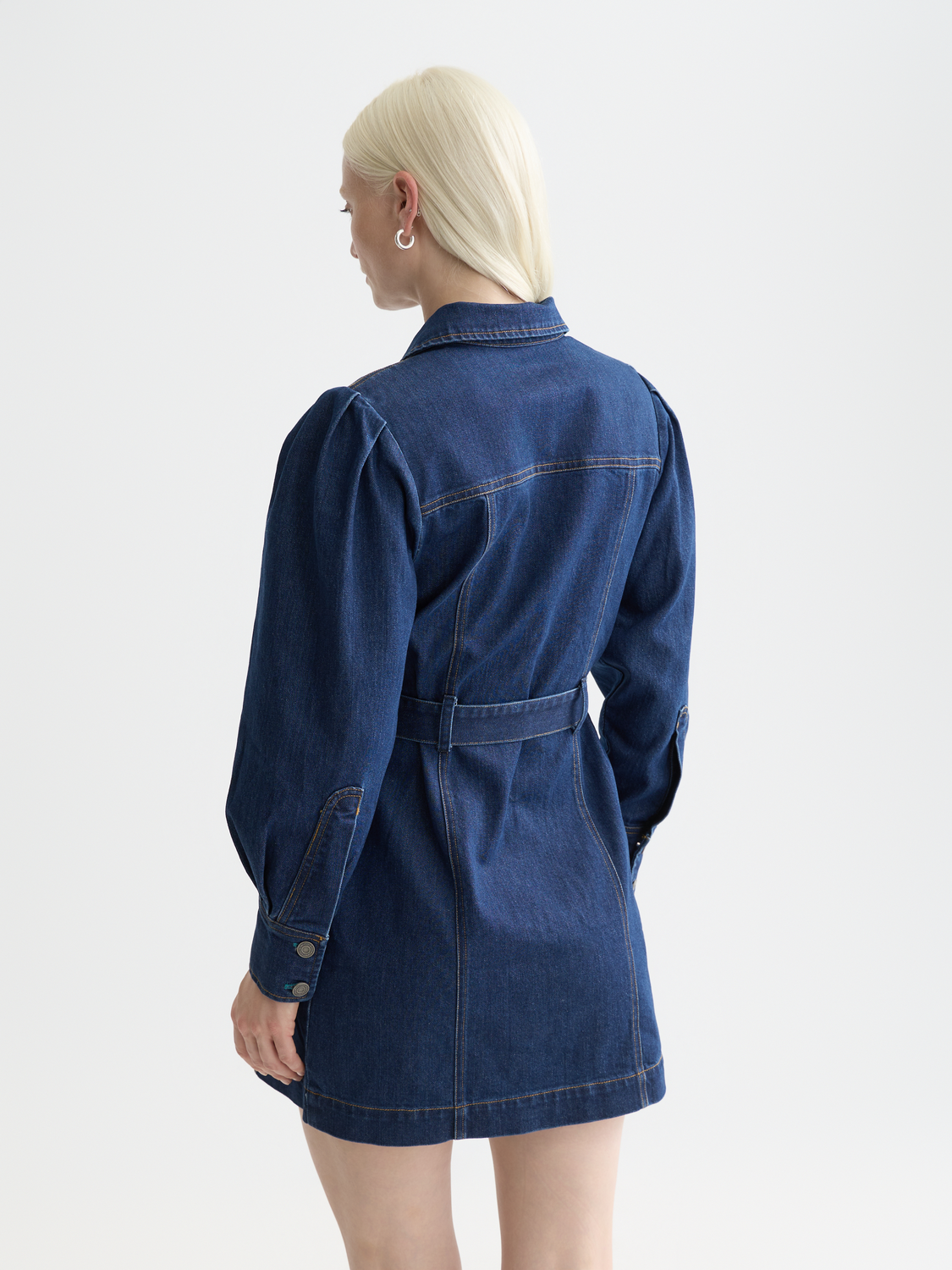 Fitted Denim Western Mini Dress