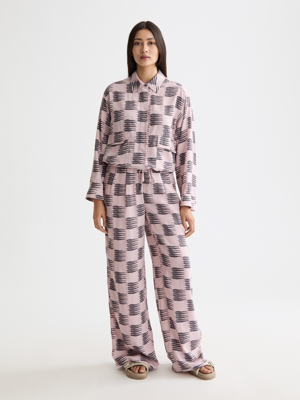 Eleni - High Rise Wide Leg Pajama Pants