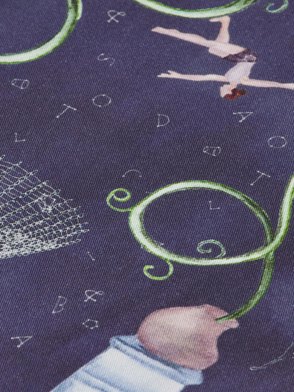 Gia - Mid rise wide leg elasticated trousers in block print