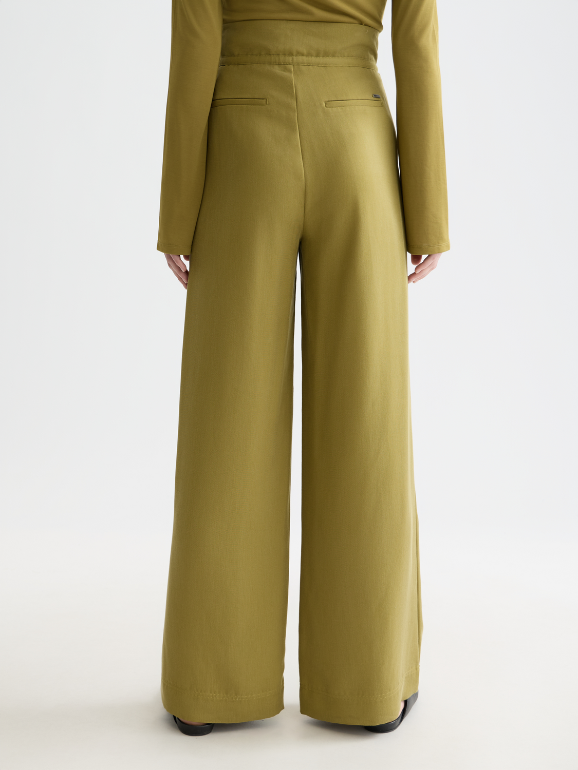 June - High Rise Wide Leg Twill Paperbag Pants