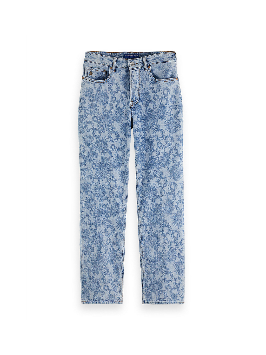 Sky High Rise Straight Jeans | Abstract Floral