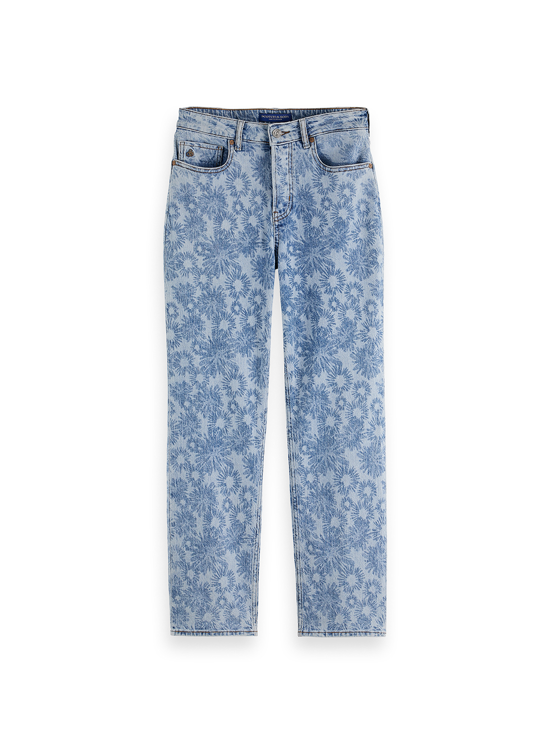Sky High Rise Straight Jeans | Abstract Floral