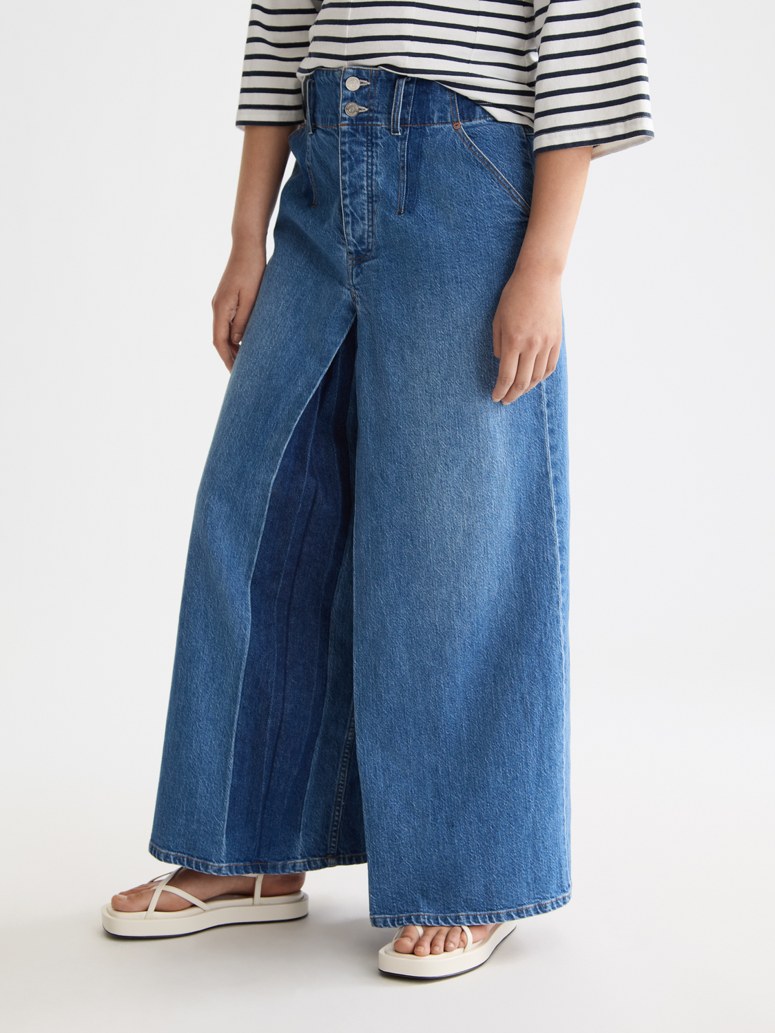 The Wave Custom Cropped Wide Leg Jeans — Art From The Heart