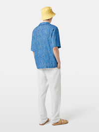 Printed Relaxed-Fit Linen-Blend Short Sleeve Shirt