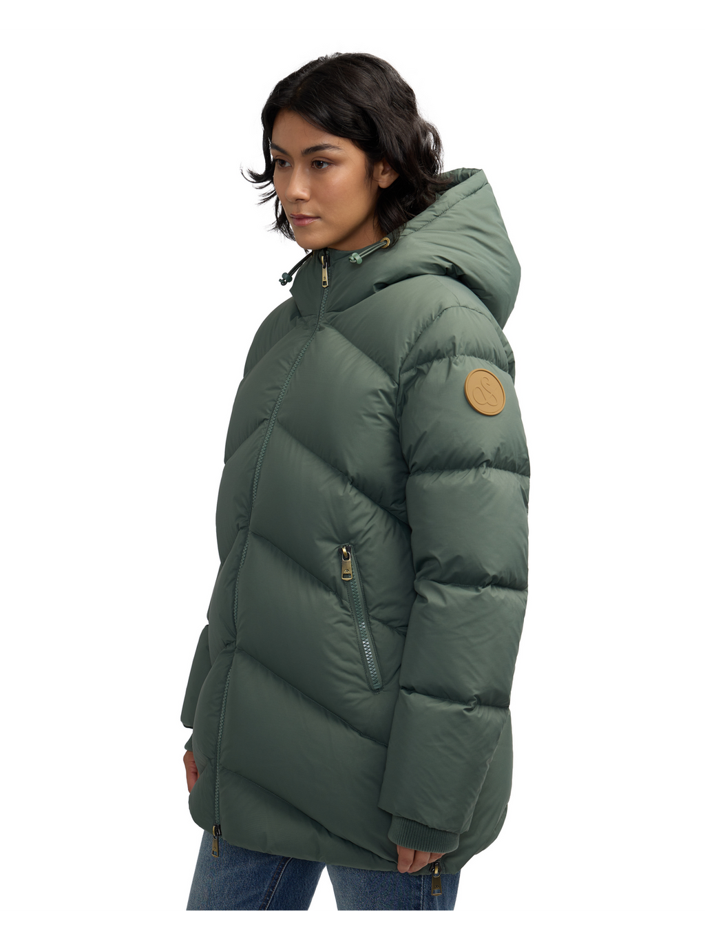 Fallon Boxy Inverted Chevron Quilted Puffer