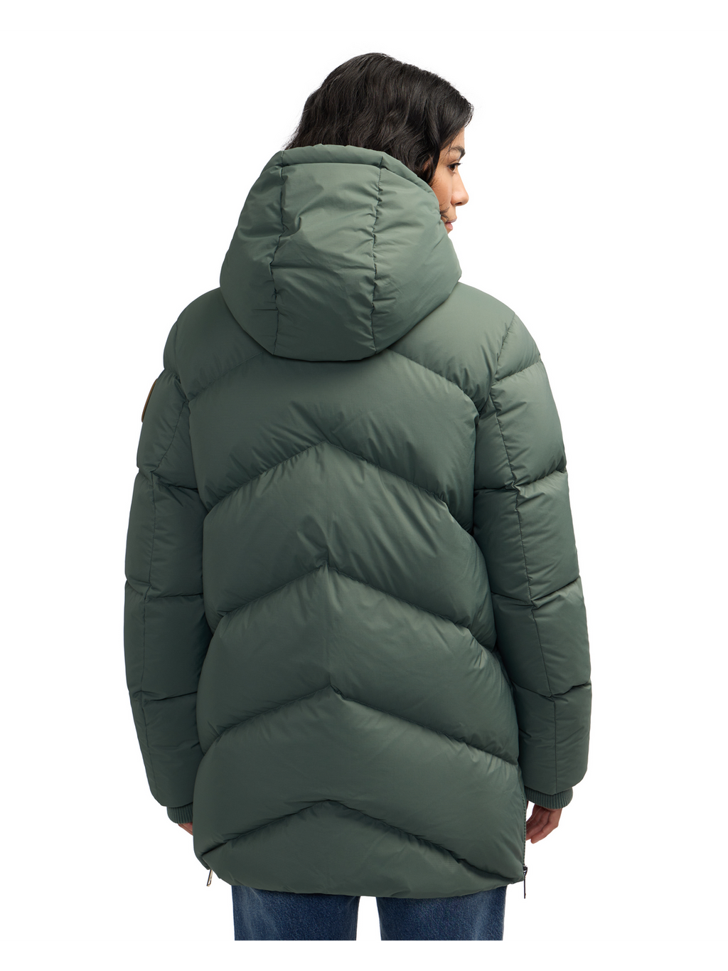 Fallon Boxy Inverted Chevron Quilted Puffer