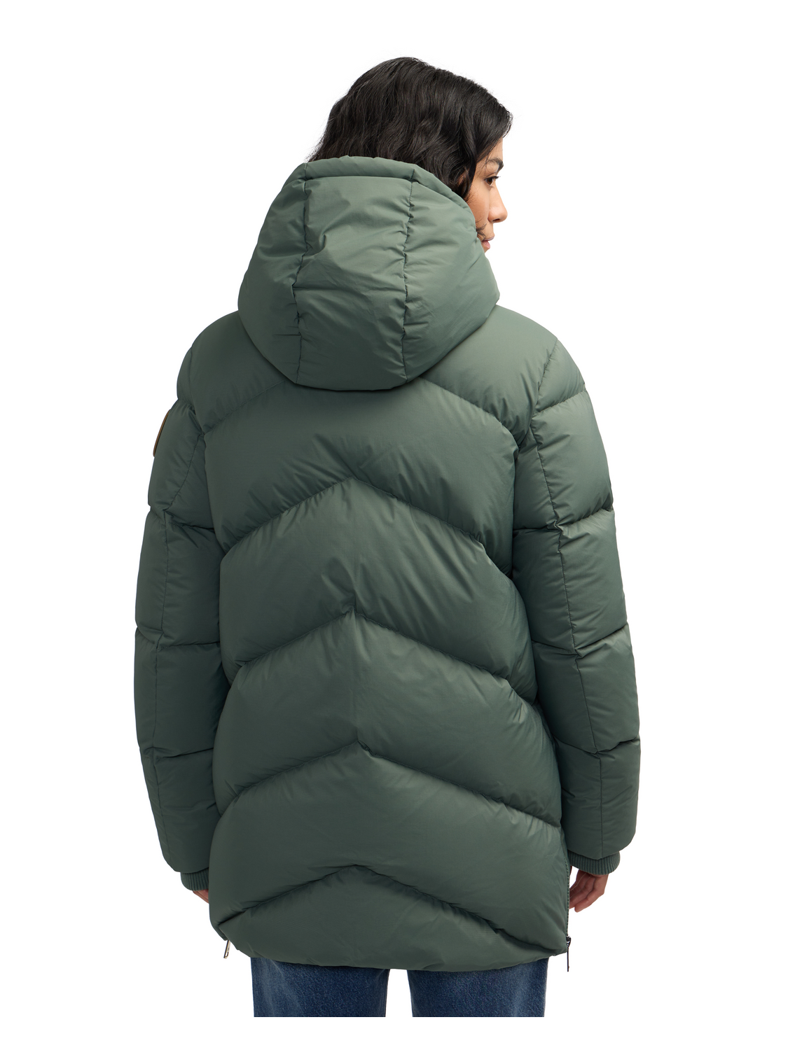 Fallon Boxy Inverted Chevron Quilted Puffer