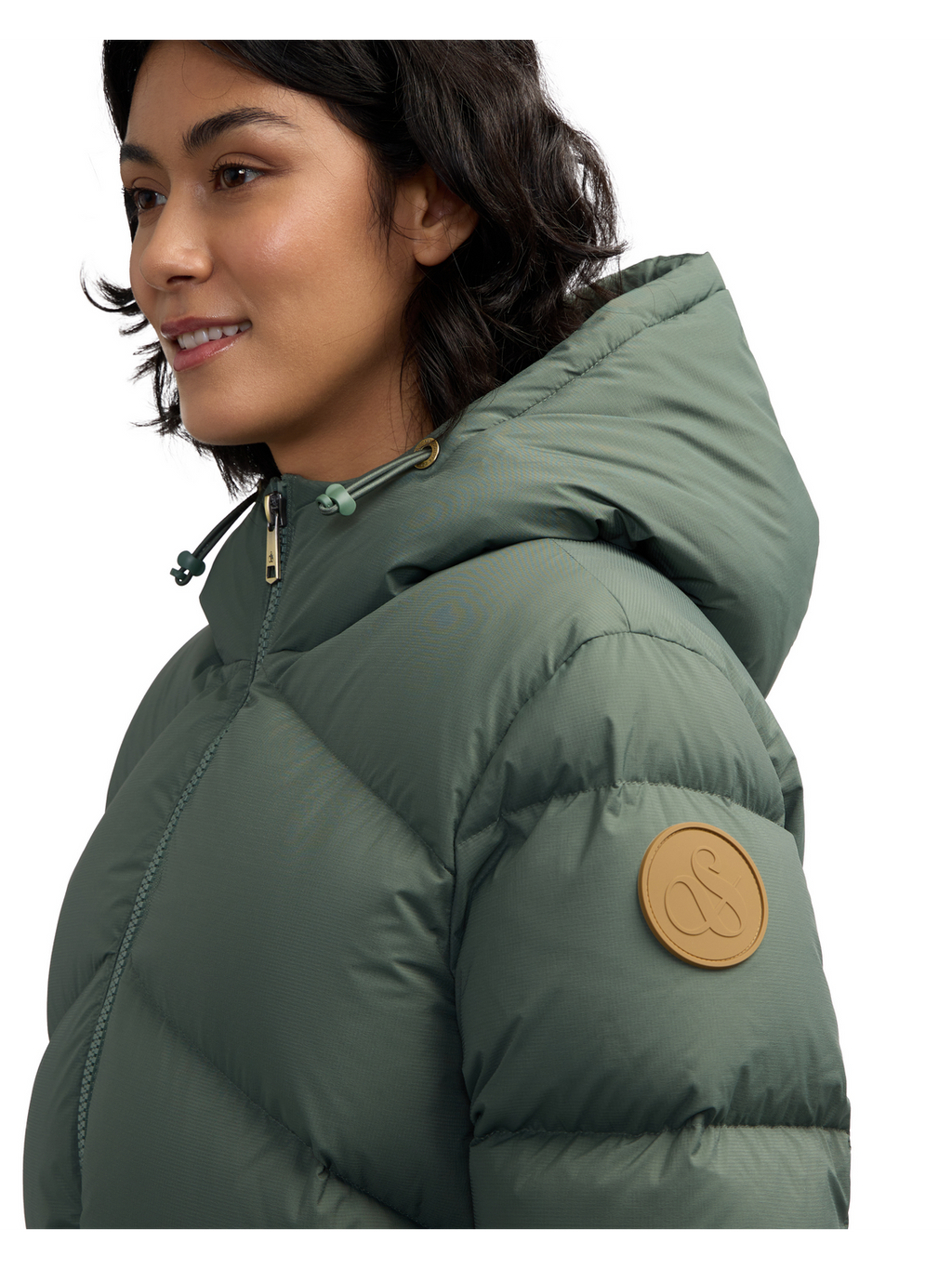 Fallon Boxy Inverted Chevron Quilted Puffer
