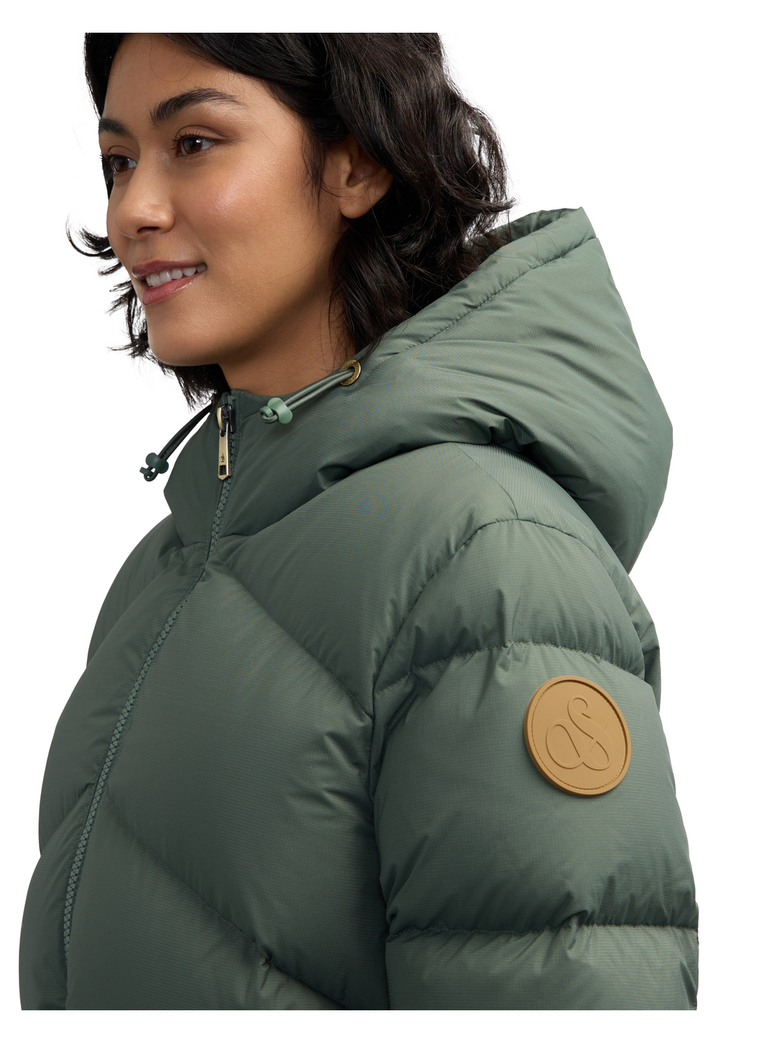Fallon Boxy Inverted Chevron Quilted Puffer