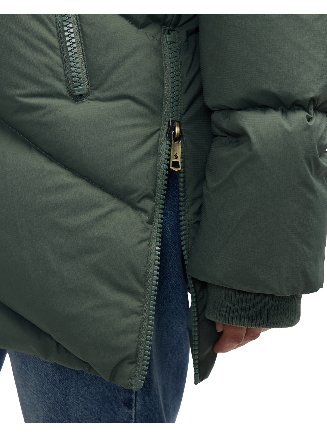 Fallon Boxy Inverted Chevron Quilted Puffer