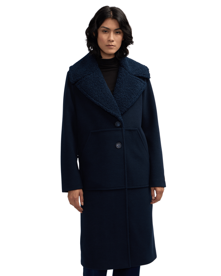 Alida Detachable Sherpa Collar Overcoat