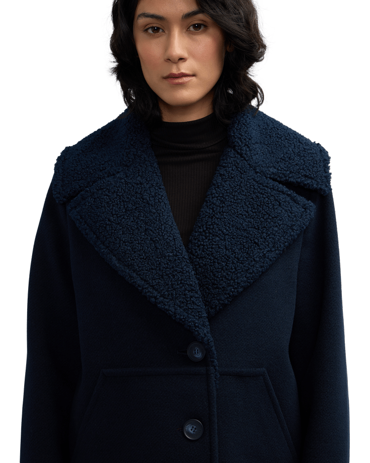 Alida Detachable Sherpa Collar Overcoat