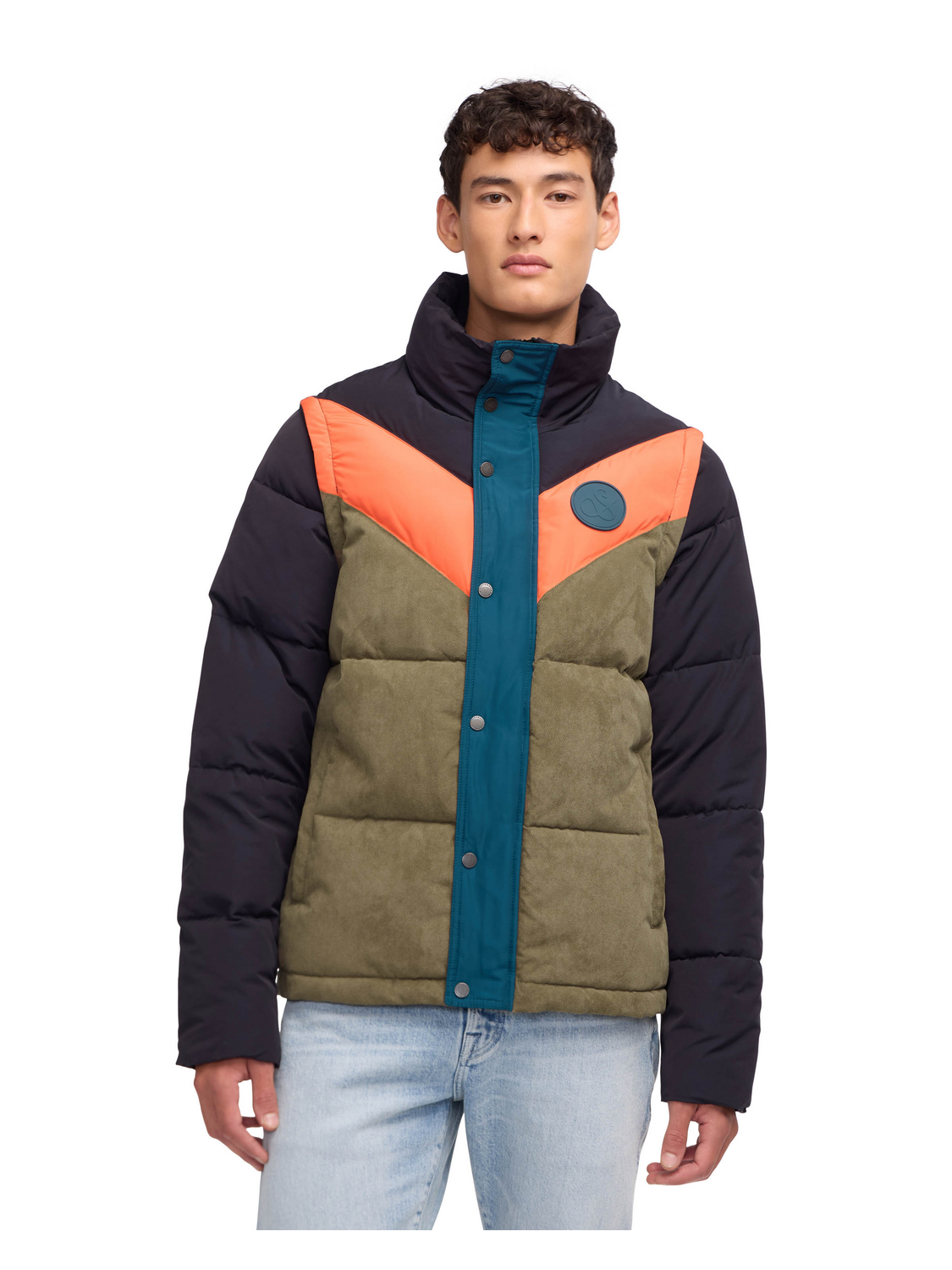 Nelleke Mixed Media Puffer With Removable Sleeves