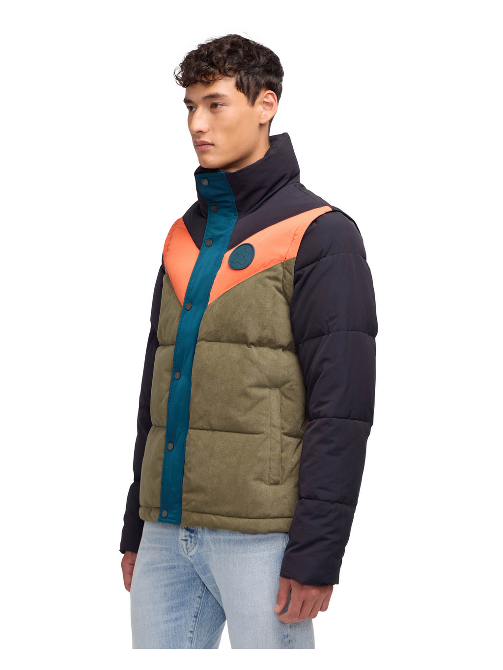 Nelleke Mixed Media Puffer With Removable Sleeves