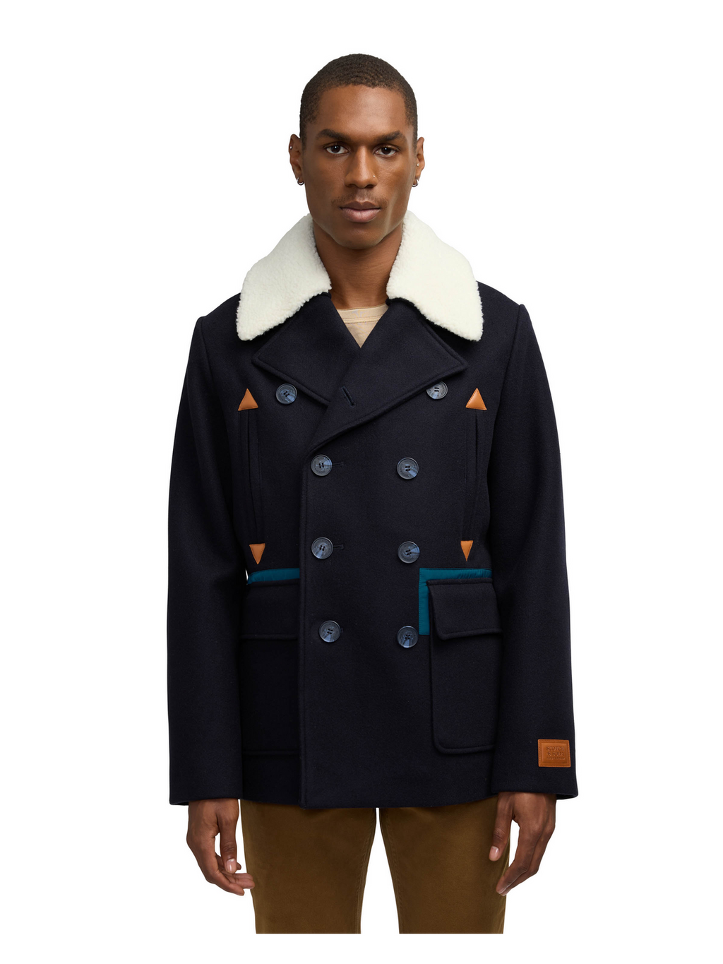 Izak Peacoat With Contrast Detail And Removable Collar – Scotch & Soda Izak Peacoat With Contrast Detail And Removable Collar – Scotch & Soda