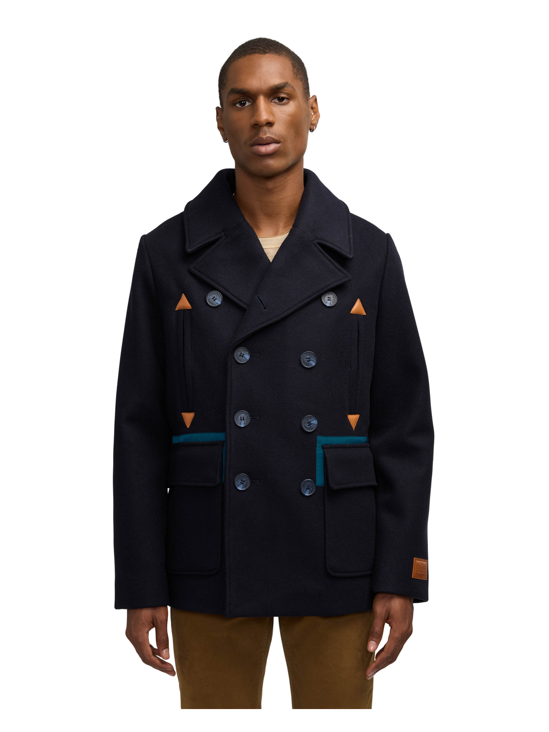 Izak Peacoat With Contrast Detail And Removable Collar