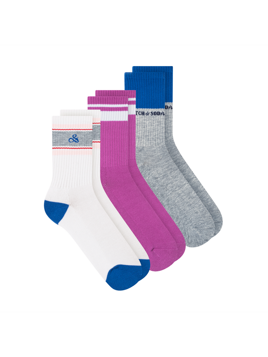 Girls' 3-Pack 1/2 Terry Crew Sock